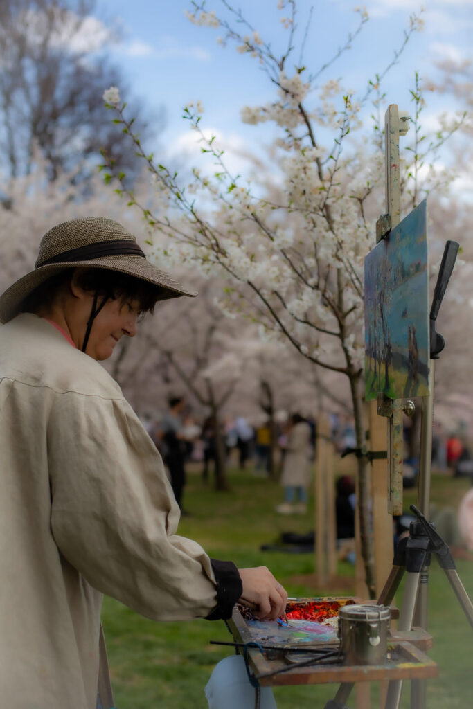 Woman plein air painting