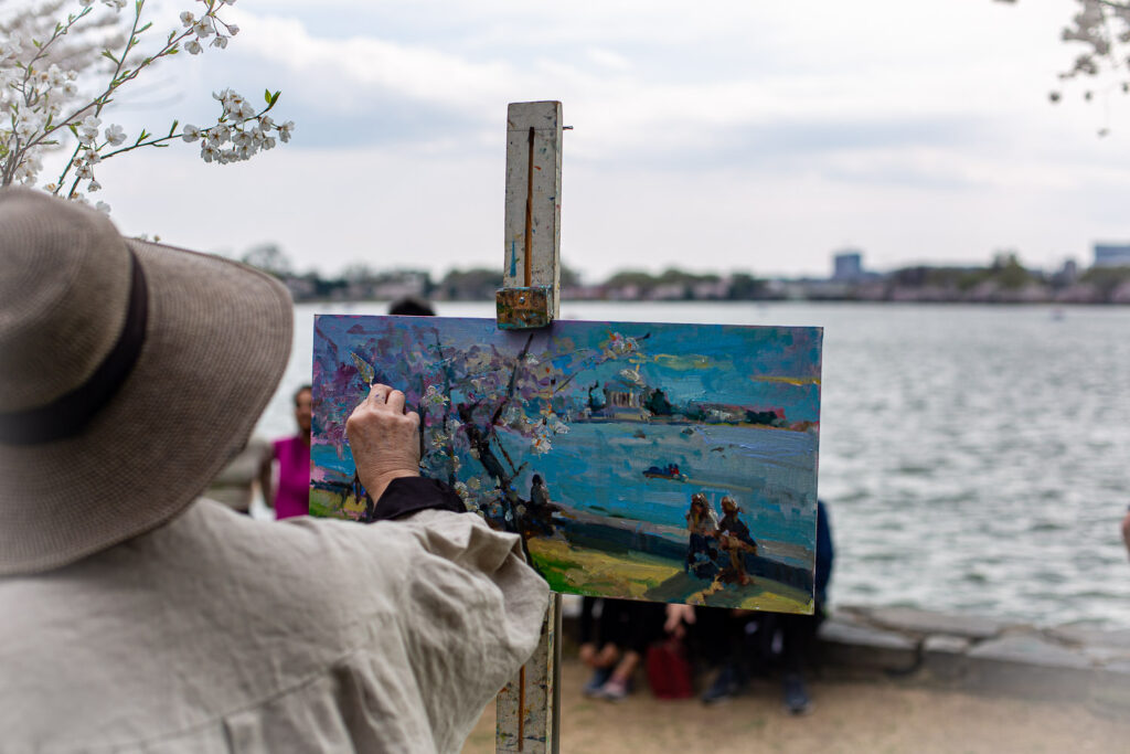 Woman plein air painting