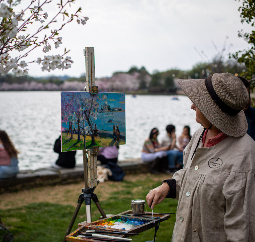 Woman plein air painting